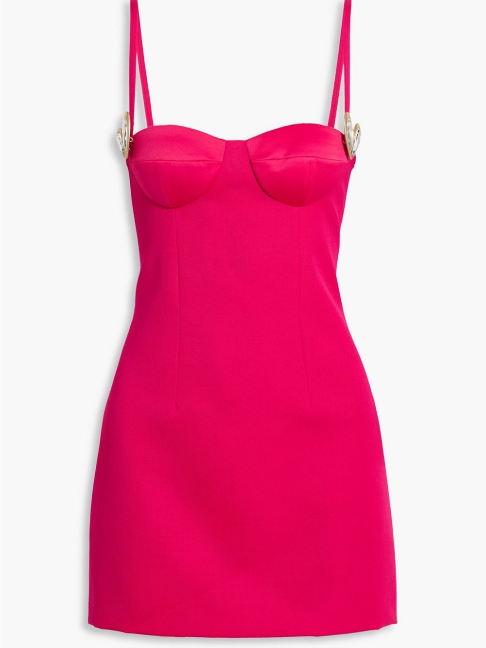 Area embellished wool-twill mini dress
